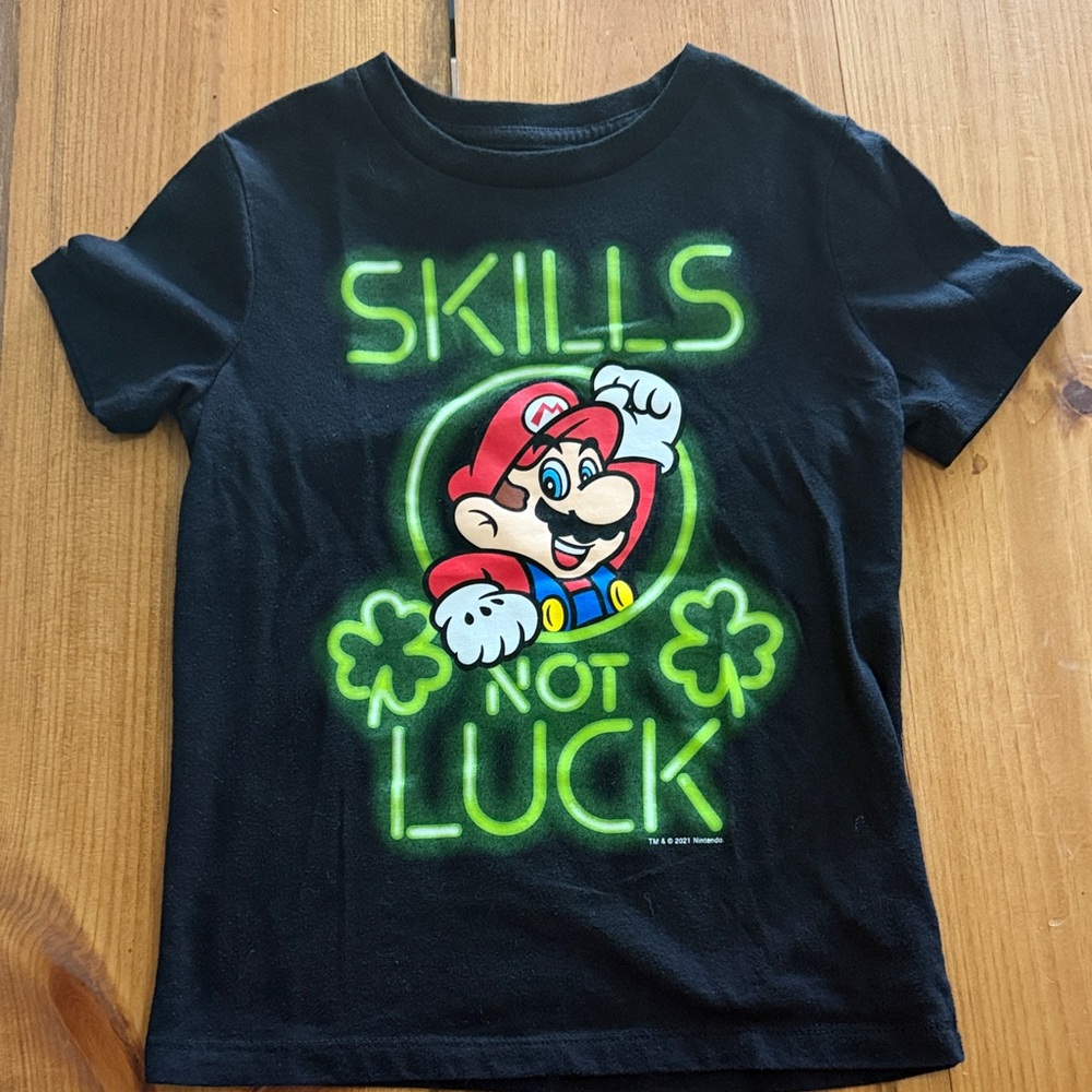 Old Navy Black Kids Tee with Cartoon Graphic